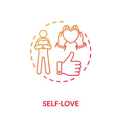 Self Love Red Gradient Concept Icon