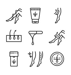 Hair Removal Icons Wax Therapy Icon Outline