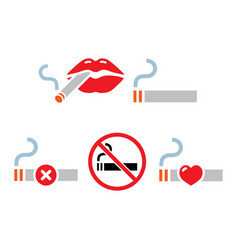 Sexy Lips With Cigarette No Smoking Icon