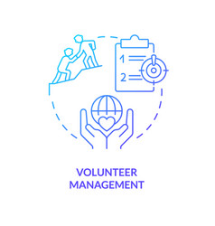 Volunteer Management Blue Gradient Concept Icon