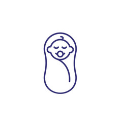 Baby In Diaper Line Icon