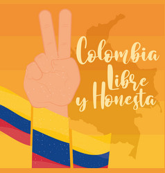 Colombia Peace And Love Hand