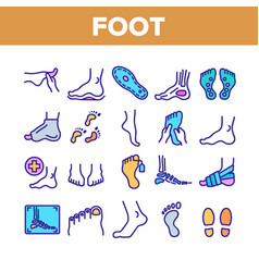 Foot Human Body Part Collection Icons Set