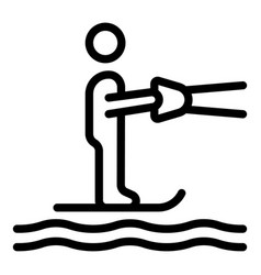 Recreation Water Ski Icon Outline Sea Fun