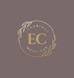 Ec Initials Letter Wedding Monogram Logos