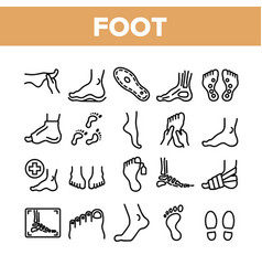 Foot Human Body Part Collection Icons Set