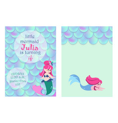 Mermaid Poster Girl Birthday Party Invitation