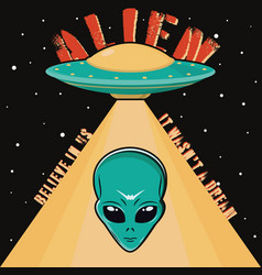 Sci Fi Ufo Alien Sticker