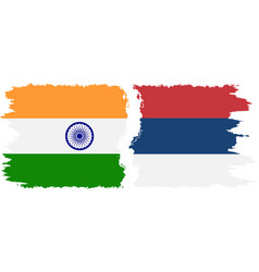 Serbia And India Grunge Flags Connection