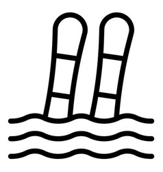 Water Ski Icon Outline Beach Leisure