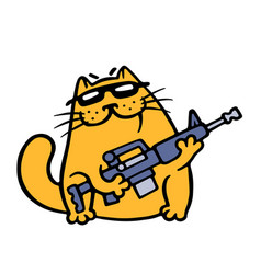 Cat Gangster With Assault Rifle