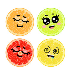 Citrus With Cute Faces Set