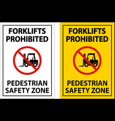 Forklifts Prohibited Safety Zone Sign On White