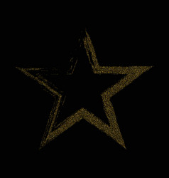 Golden Star On A Black Background Dust