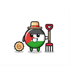 Mascot Character Palestine Flag Badge