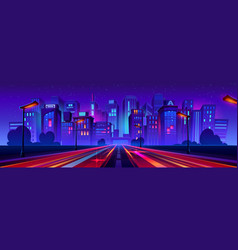 Night City Highway With Traffic Speed Effect