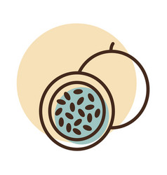 Passion Fruit Or Maracuya Isolated Icon Graph