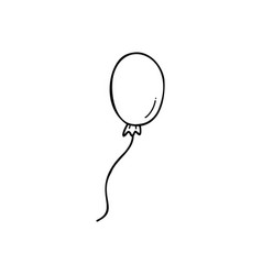 Single Isolated Balloon Clipart In Doodle Style