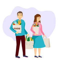 Young Couple Carrying Bags With Purchases Boy