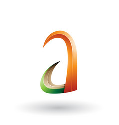 Orange And Green 3d Horn Like Letter