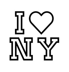 I Love New York Line Icon