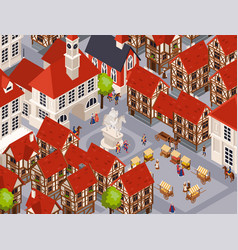 Medieval Architecture Isometric Background