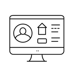 Online House Rent Line Icon