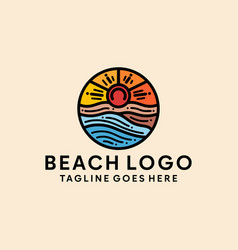 Beach Ocean Logo Symbol Design Icon Emblem