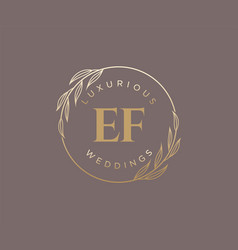 Ef Initials Letter Wedding Monogram Logos