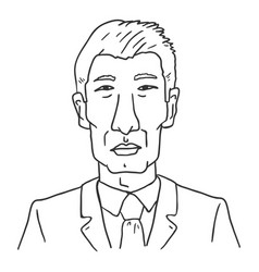 Outline Avatar - Old Asian Man In Business Suit