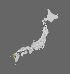 Saga Prefecture Highlighted On The Map Of Japan