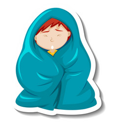 A Fever Girl Shivering In Blanket