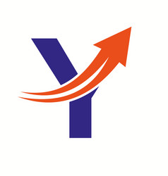 Financial Logo On Letter Y Concept With Growth