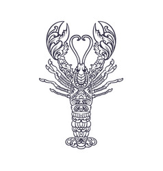 Lobster Elegant Ornament Silhouette