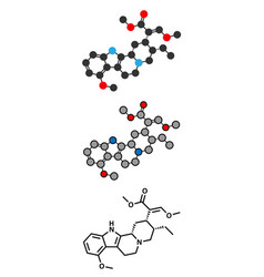 Mitragynine Molecule Stylized 2d Renderings