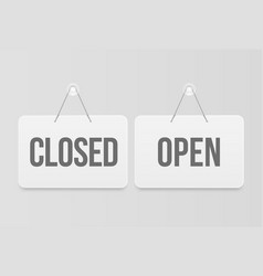 Open And Closes Signs White Hanging Door Signage