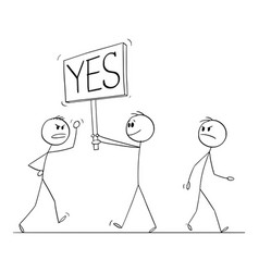 Person Walking On The Street With Yes Sign