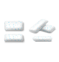 White Mint Chewing Gum Set For Ads And Package