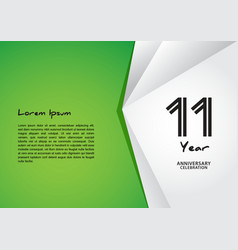 11 Year Anniversary Celebration Logotype On Green