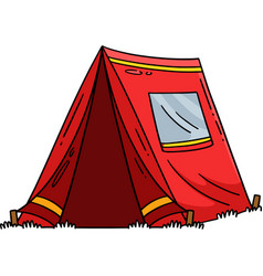 Camping Tent Cartoon Colored Clipart