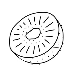 Cut Kiwi Fruit Line Icon