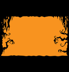 Orange Background With Black Scary Branches