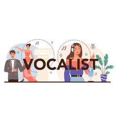 Vocalist Typographic Header Performer Singing