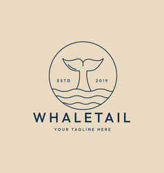 Whale Tail Line Art Logo Icon And Symbol