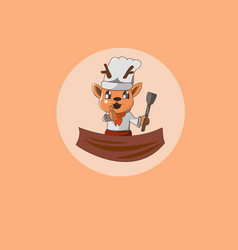 Cute Chef Deer Animal Character Design