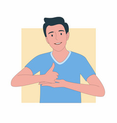 Man Smiling Using Sign Language