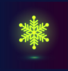 Neon Green Snowflake Winter Icons On Dark