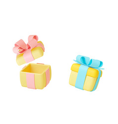 Open And Close 3d Gift Boxes With Bows Holiday