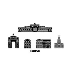 Russia Kursk Flat Travel Skyline Set