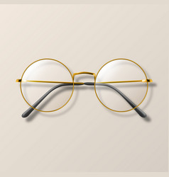 3d Realistic Metal Round Frame Glasses